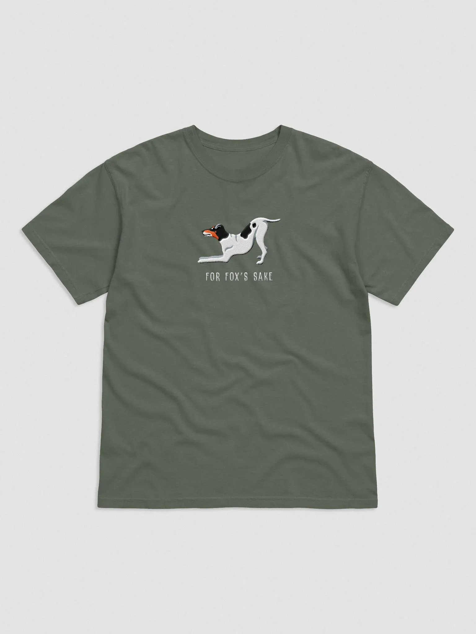 For Fox's Sake T-Shirt(Embroidered) of a Smooth Fox Terrier(Tricolor) product image (4)