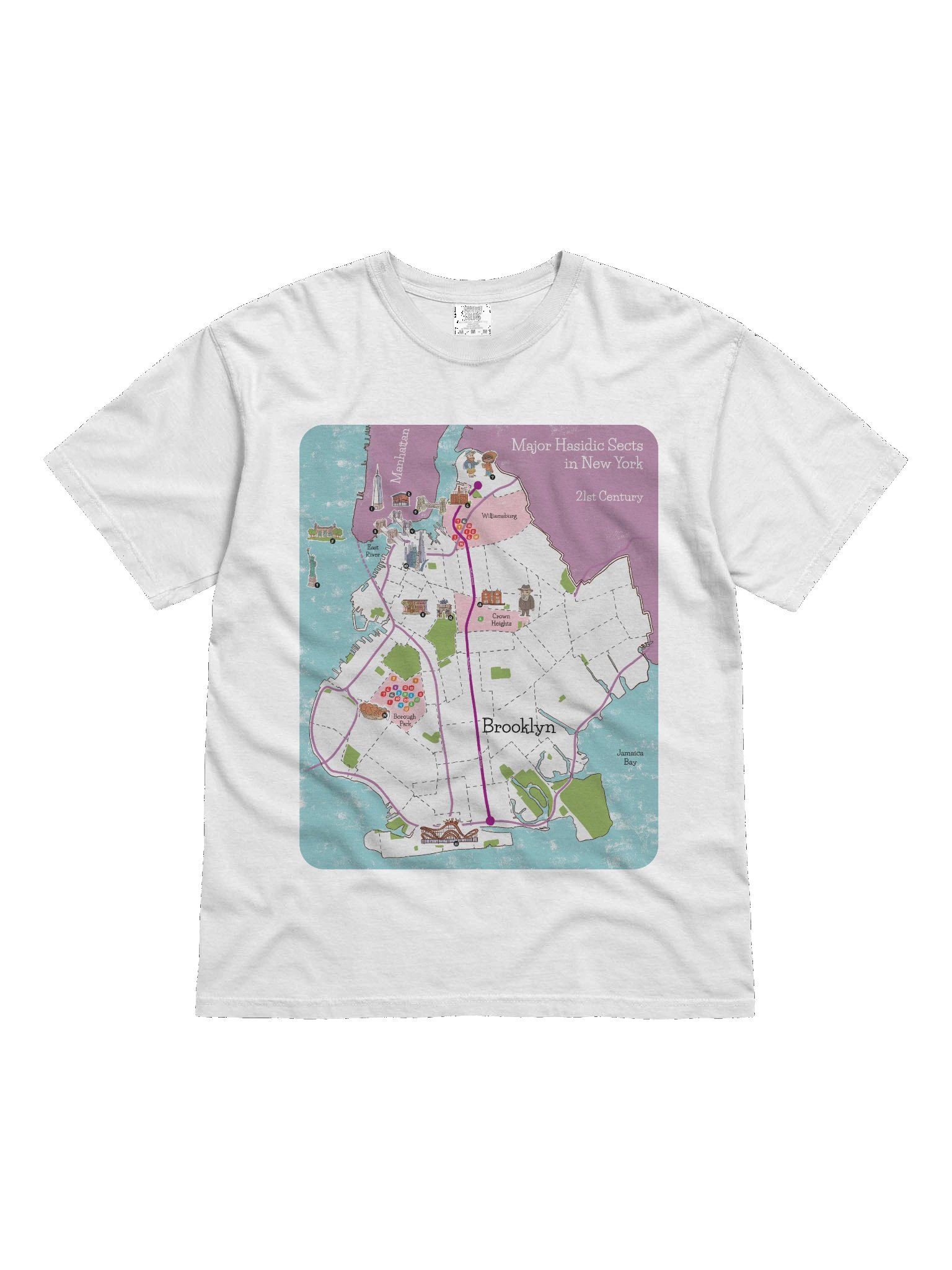 Hasidic Sects of NY Map Tee product image (1)