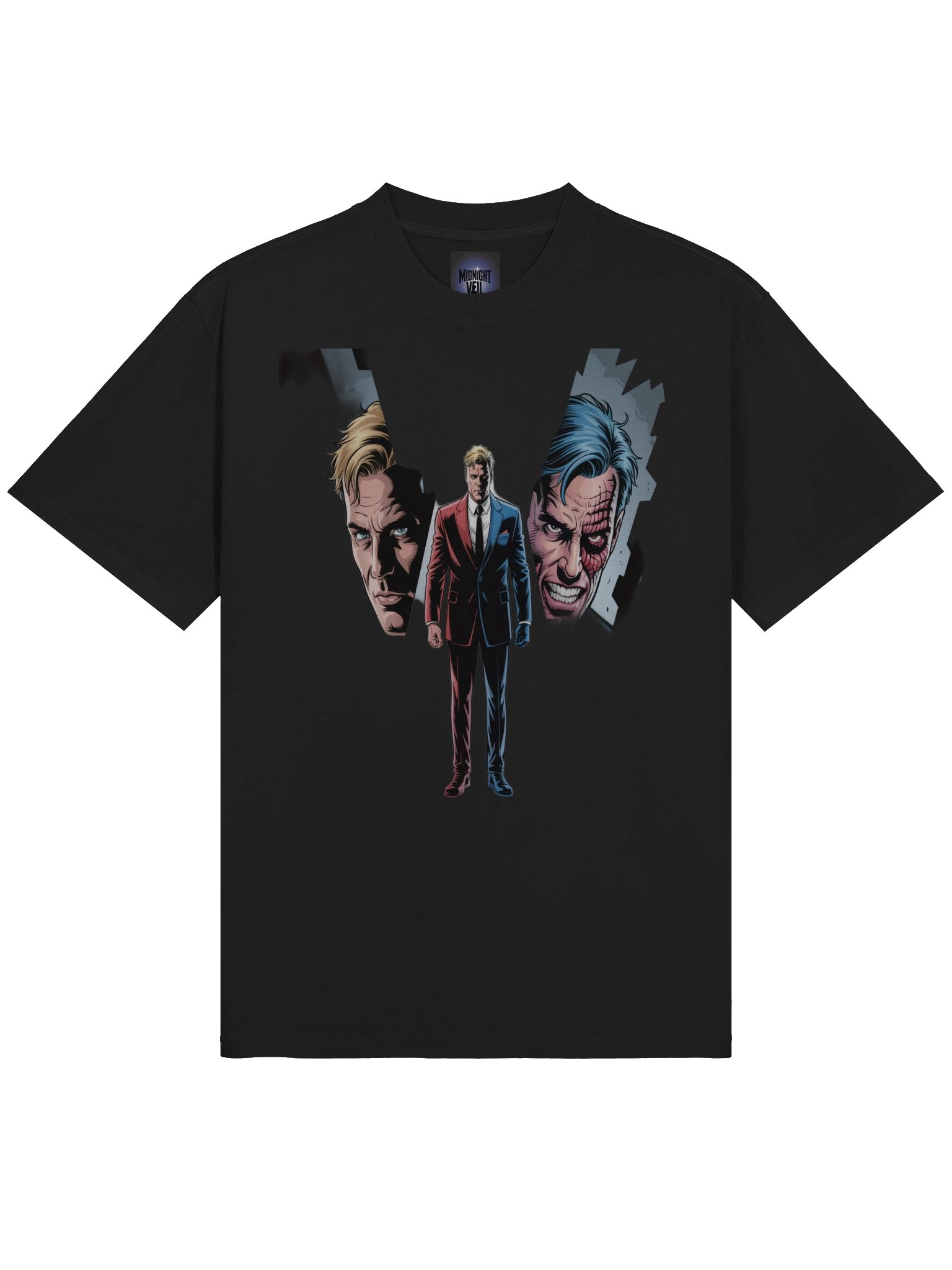 Two-Face Shadow Veil Oversized Faded T-Shirt product image (5)