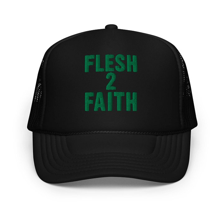 From Flesh 2 Faith — Logo Trucker Hat (Green) product image (1)