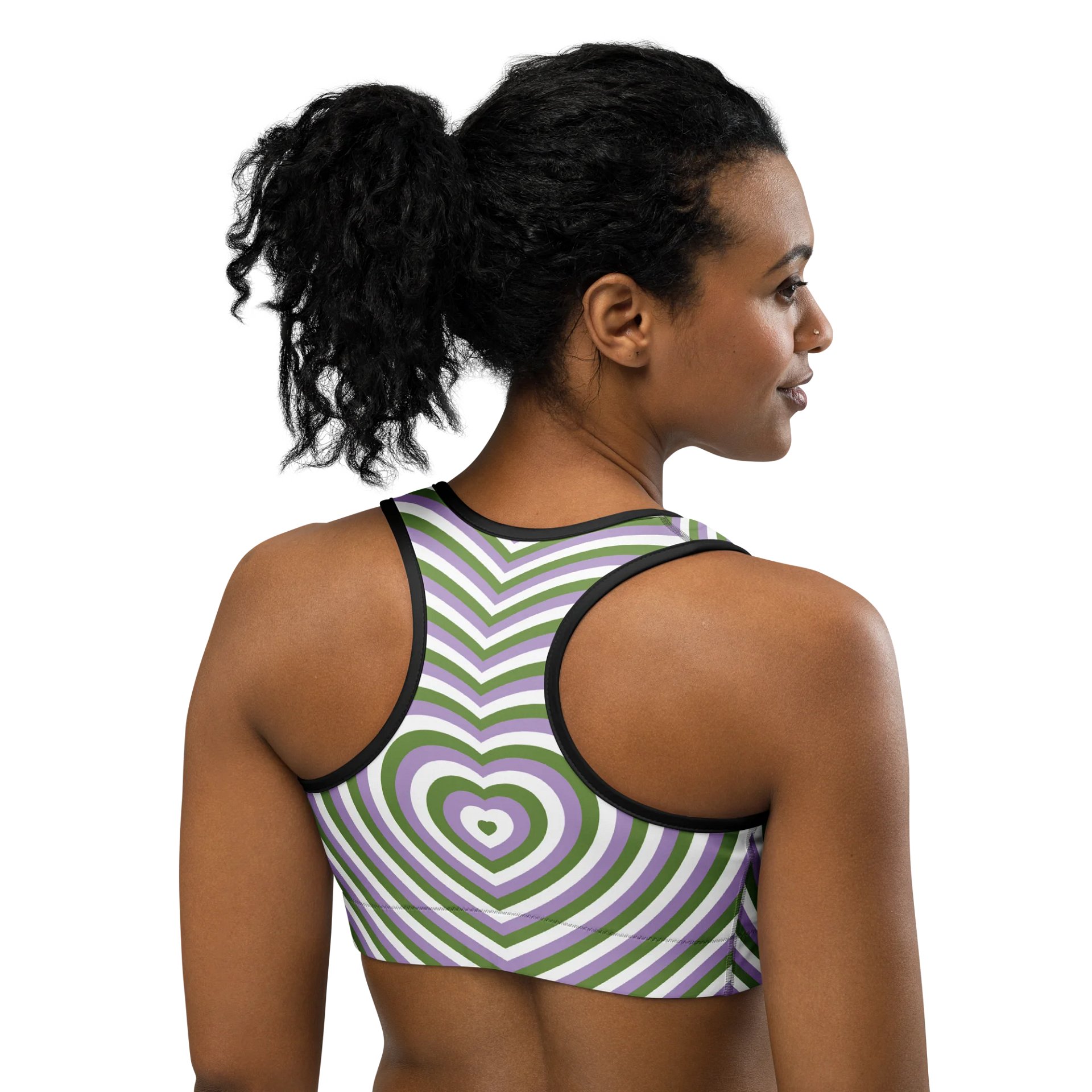 Genderqueer Pride Hearts Sports Bra product image (4)