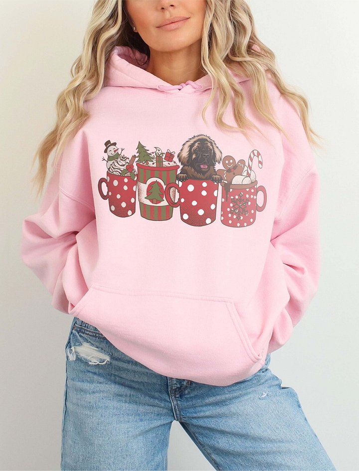 Cute Leonberger in a Christmas Cup Hooded Sweatshirt | Funny Christmas Pup in a Cup product image (6)