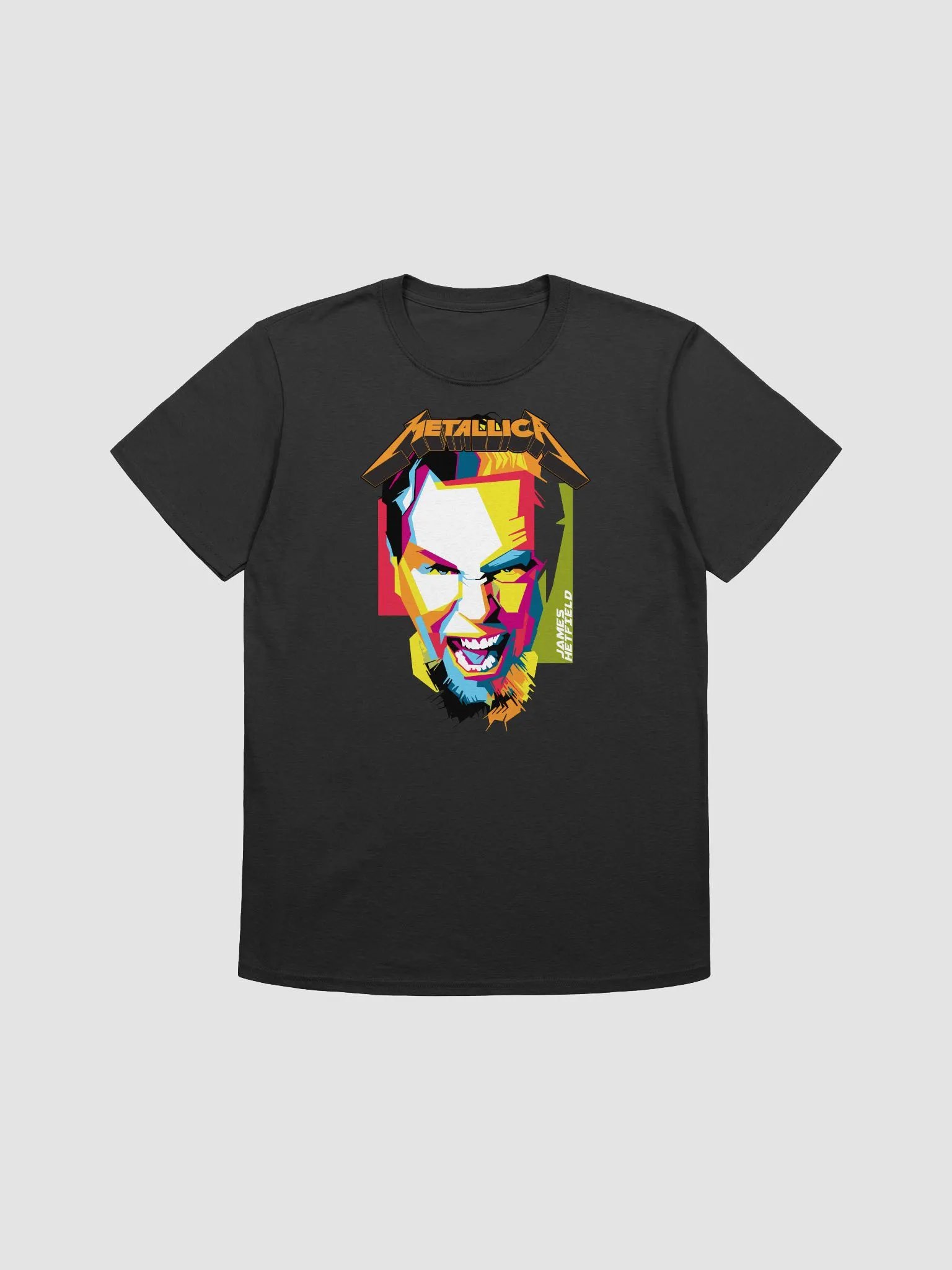 Metallica T-Shirt James Hetfield WPAP Pop Art Portrait | Colorful Heavy Metal Graphic Tee | Thrash Metal Streetwear Collector Shirt product image (2)