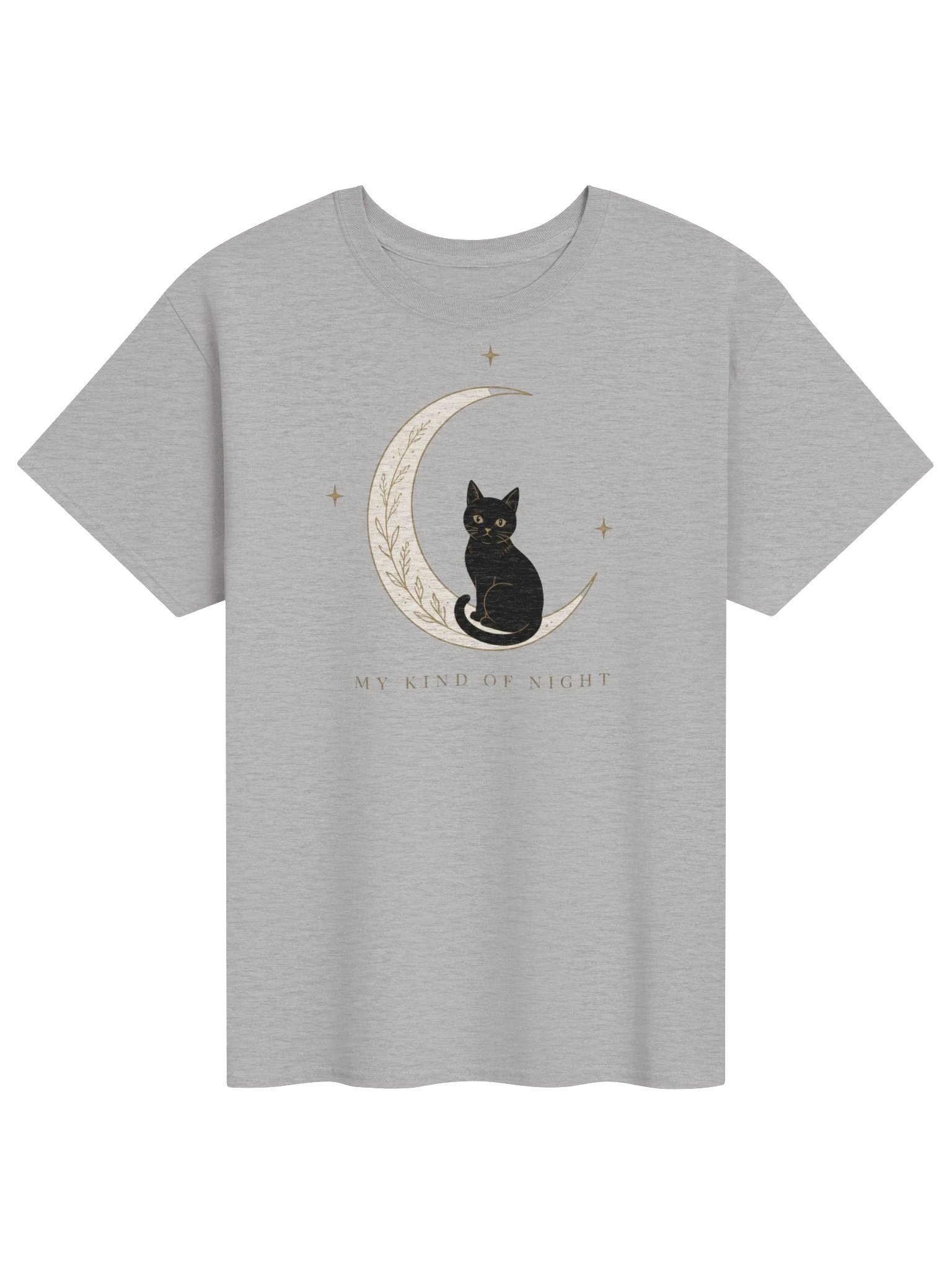 Black Cat Moon T-Shirt – My Kind of Night Celestial Cat Design product image (1)