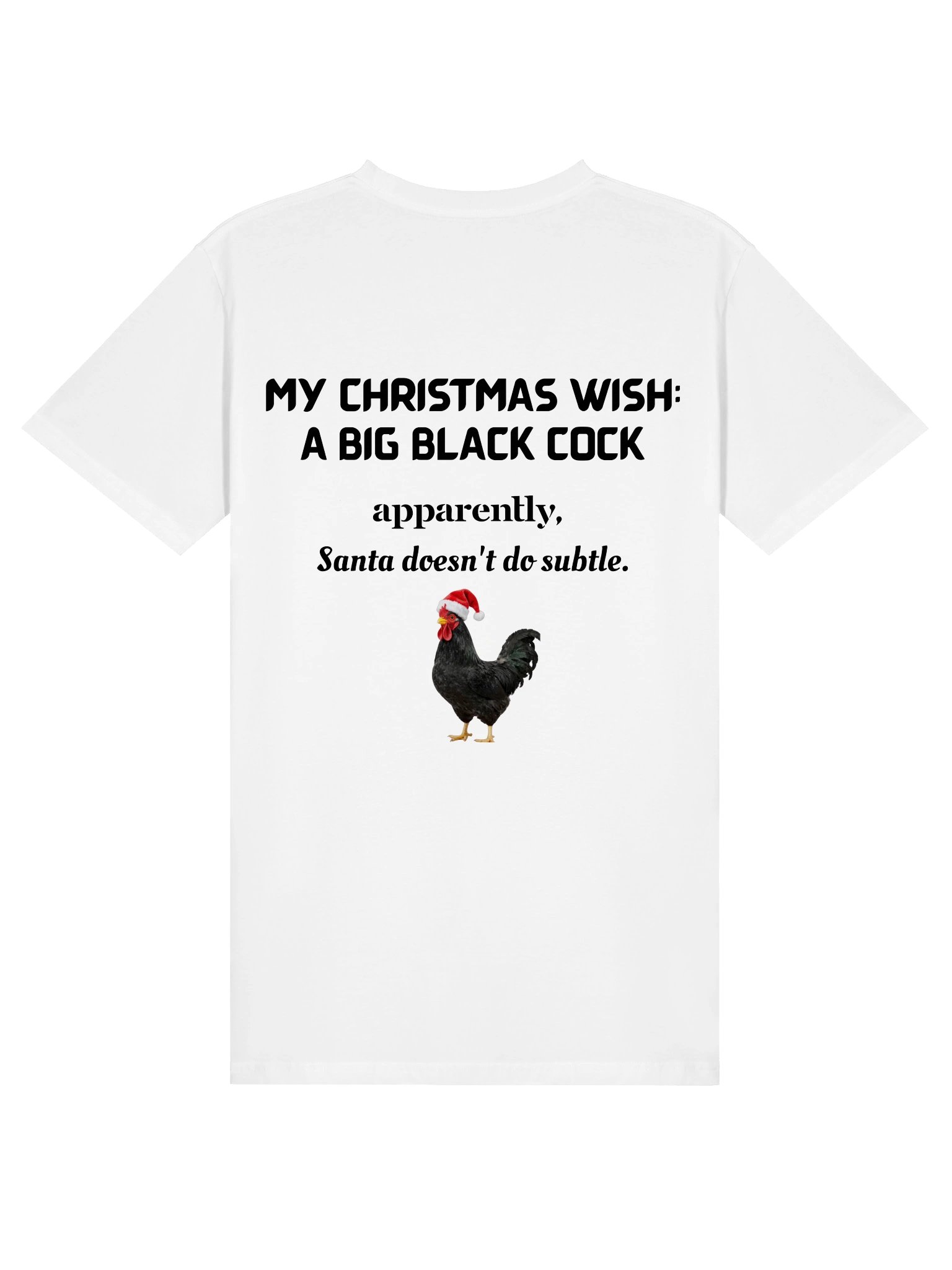 Funny Christmas Rooster T-Shirt | Big Black Cock Santa Joke Shirt | product image (2)