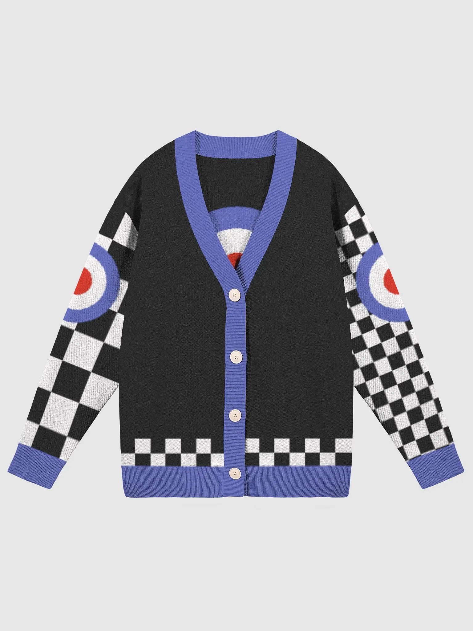 ®ocksteady Black Mod Dot Racer Cardigan product image (1)