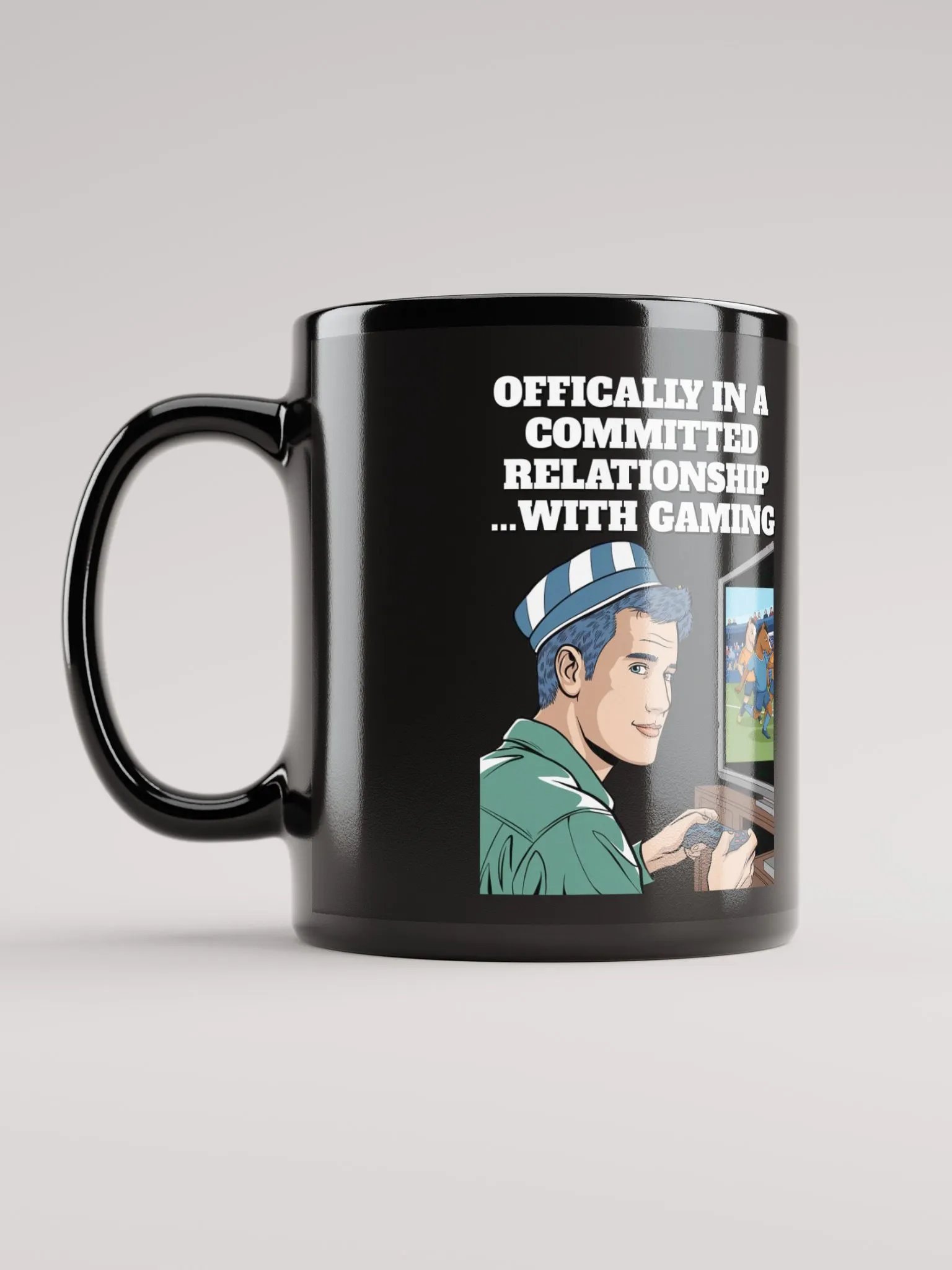 Offically In A Committed Relationship...With Gaming Funny Black Coffee Mug product image (10)