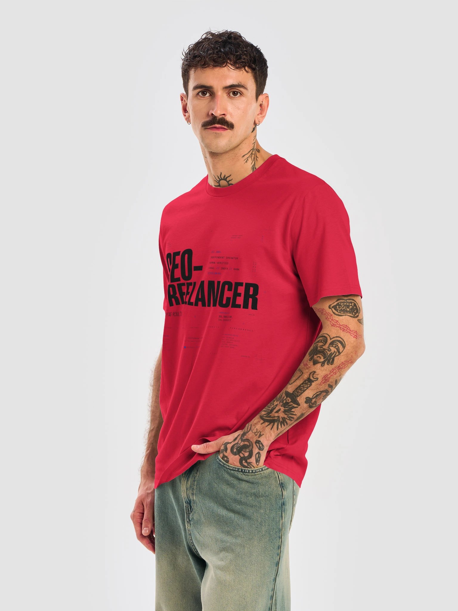 "SEO-Freelancer" Tee – Minimal Technical Design | Human Verified product image (6)
