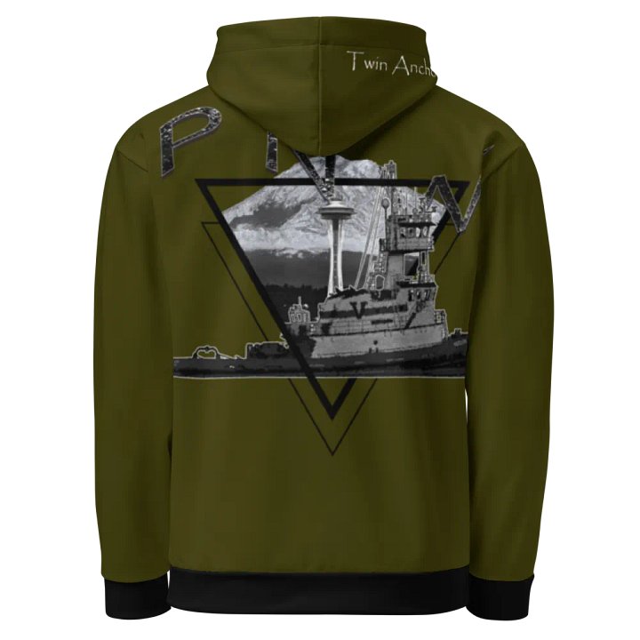 PNW T - Mt. Rainer & Tug Hudson (Green) – Performance Marine Wear | Twin Anchor Apparel North Current Line product image (1)