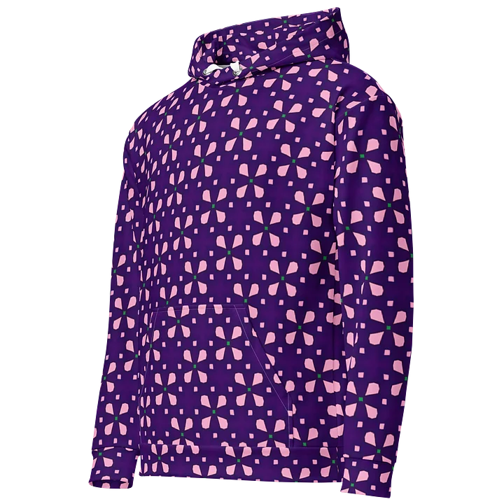 Violet Vibe – Fun Flower Tile Seamless Pattern Unisex Hoodie product image (2)