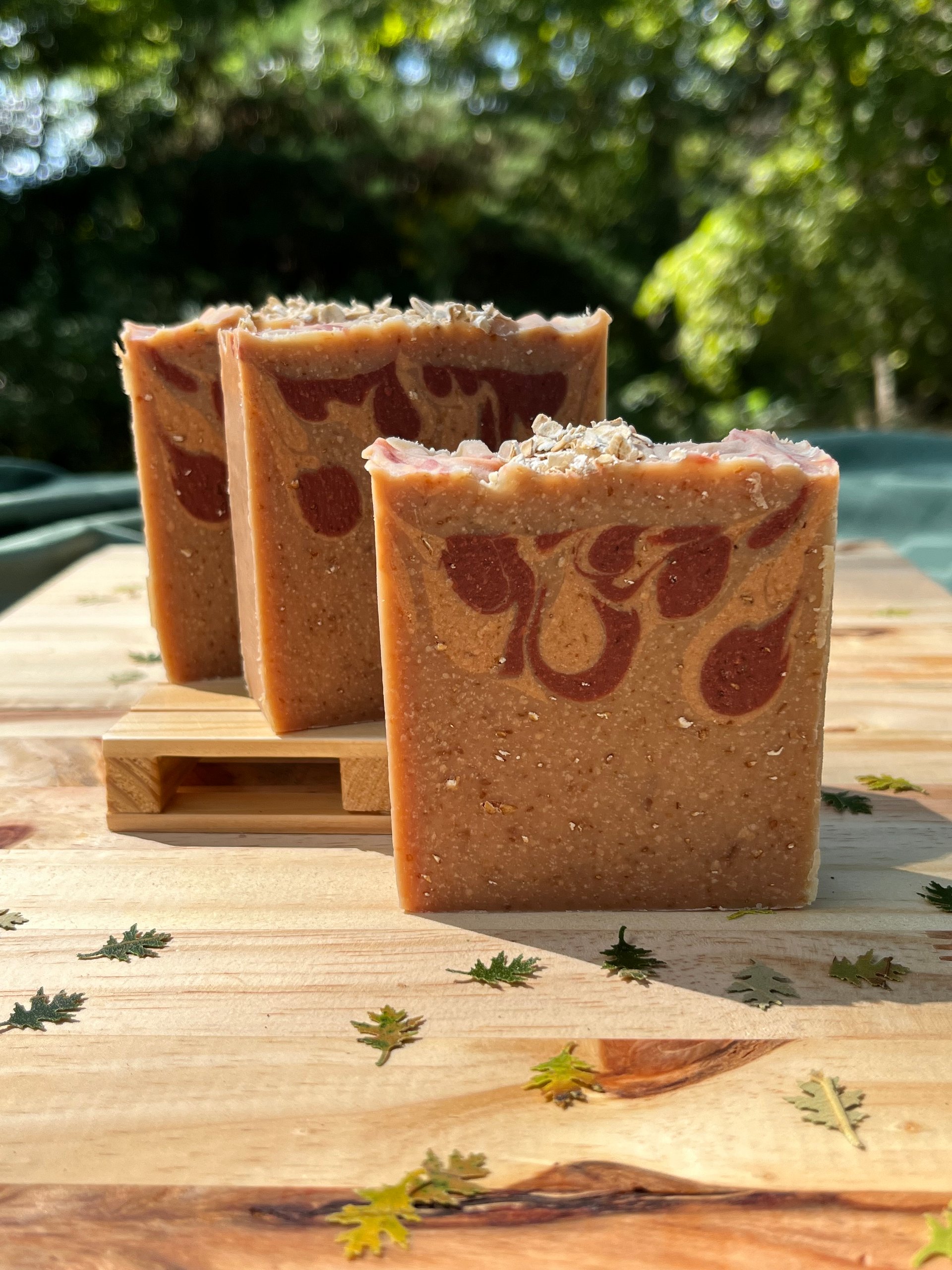 Spiced Apple & Peach Oatmeal Cold Process Goat Milk Soap product image (1)