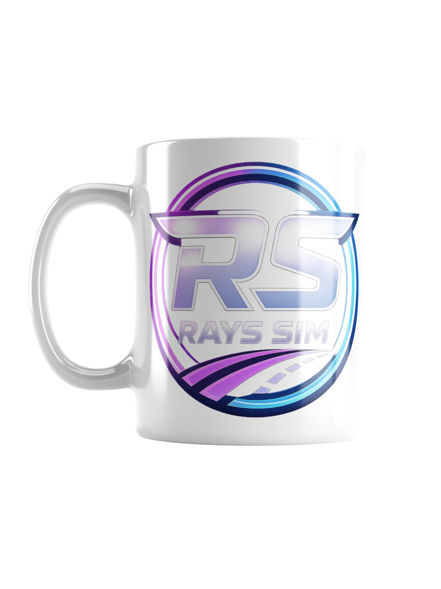 Futuristic RS Logo White Glossy Mug product image (3)