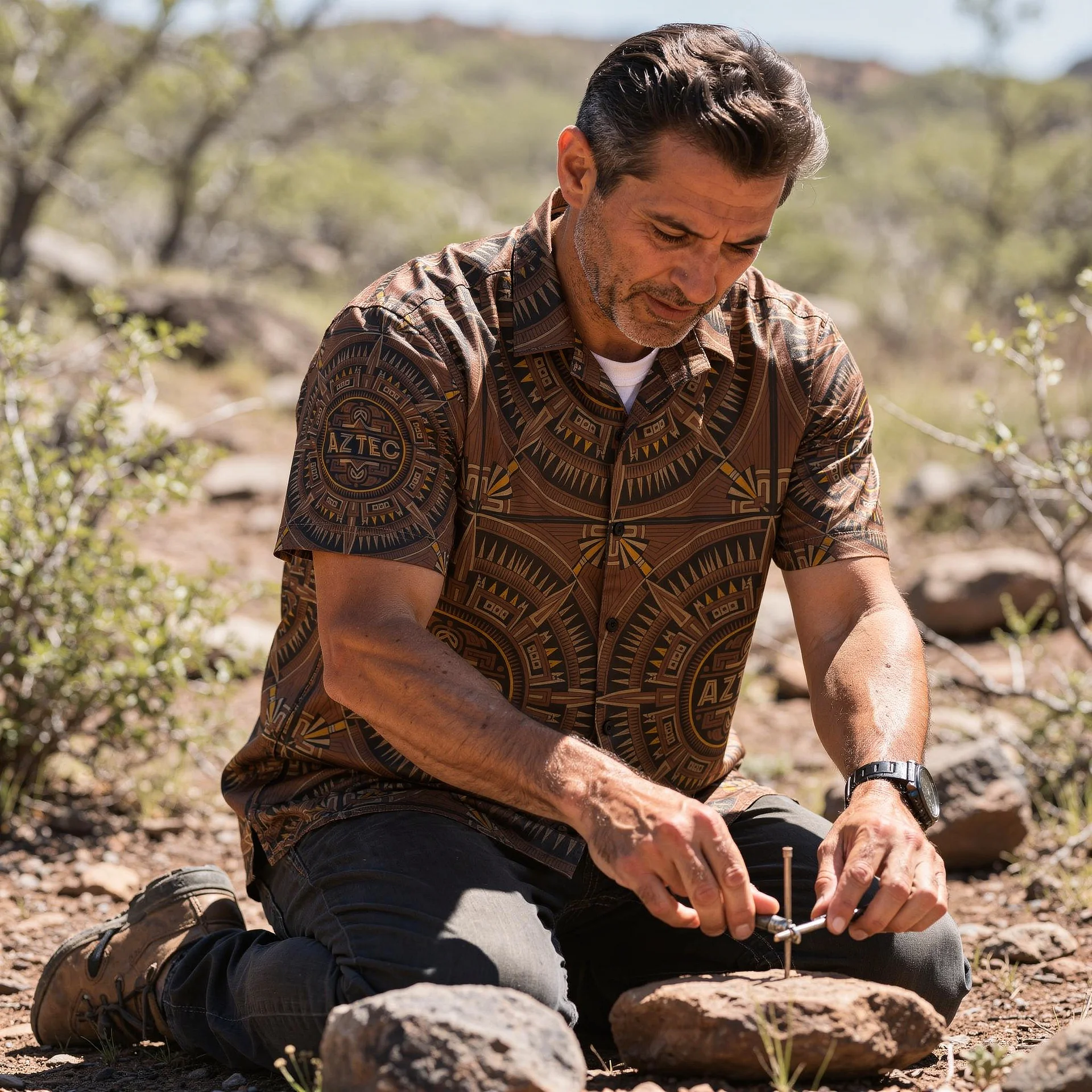 Aztec Ritual Shirt — Ancient Geometry 01 product image (3)