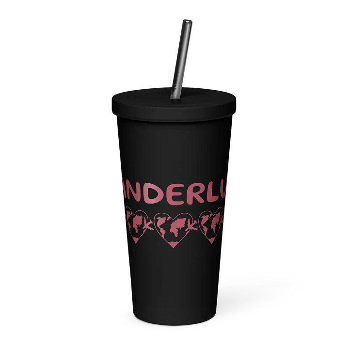 Ornate Red Insulated Tumbler with Straw product image (1)