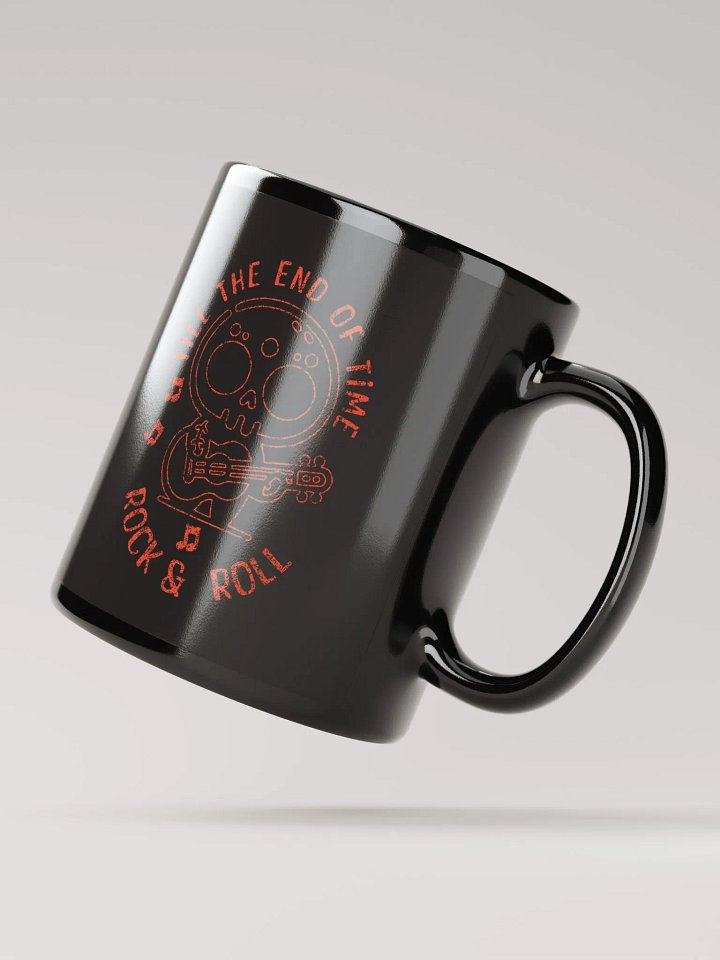 Rock&Roll Till the End of Time Skeleton With Guitar | Black Mug product image (2)