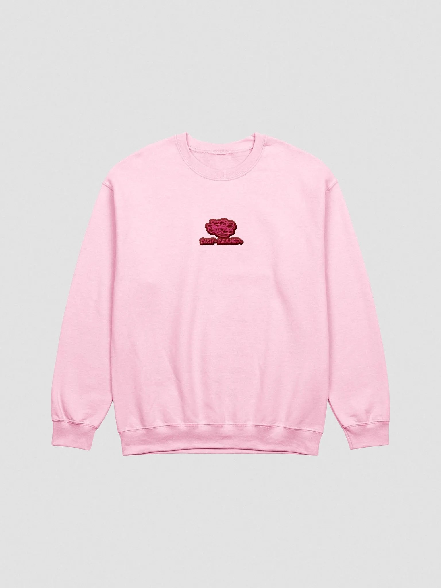 BUSY-BRAINED embroidered crewneck (monochrome pink bubble design) product image (5)