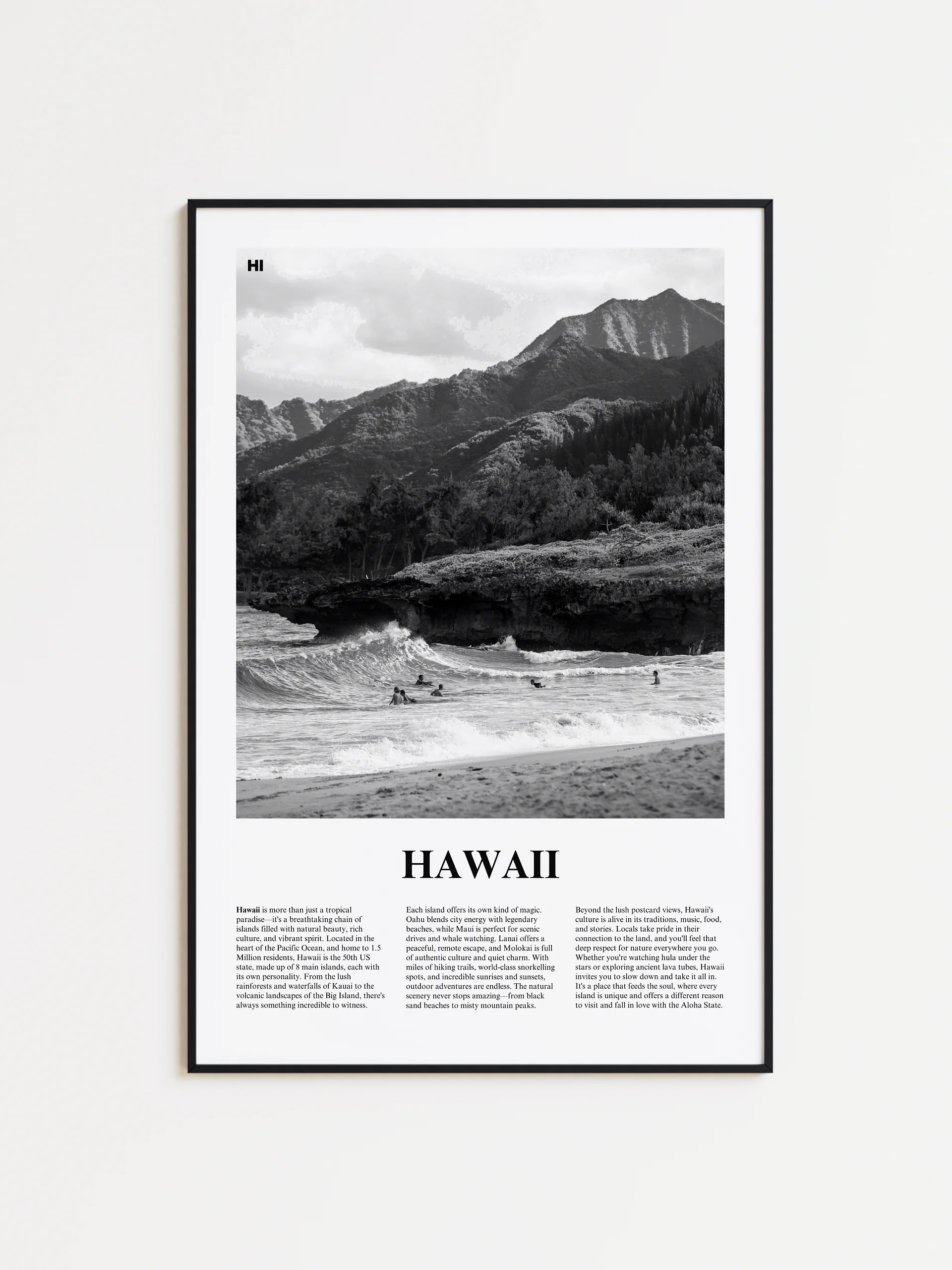Hawaii 01 Newspaper Poster | Framed product image (1)