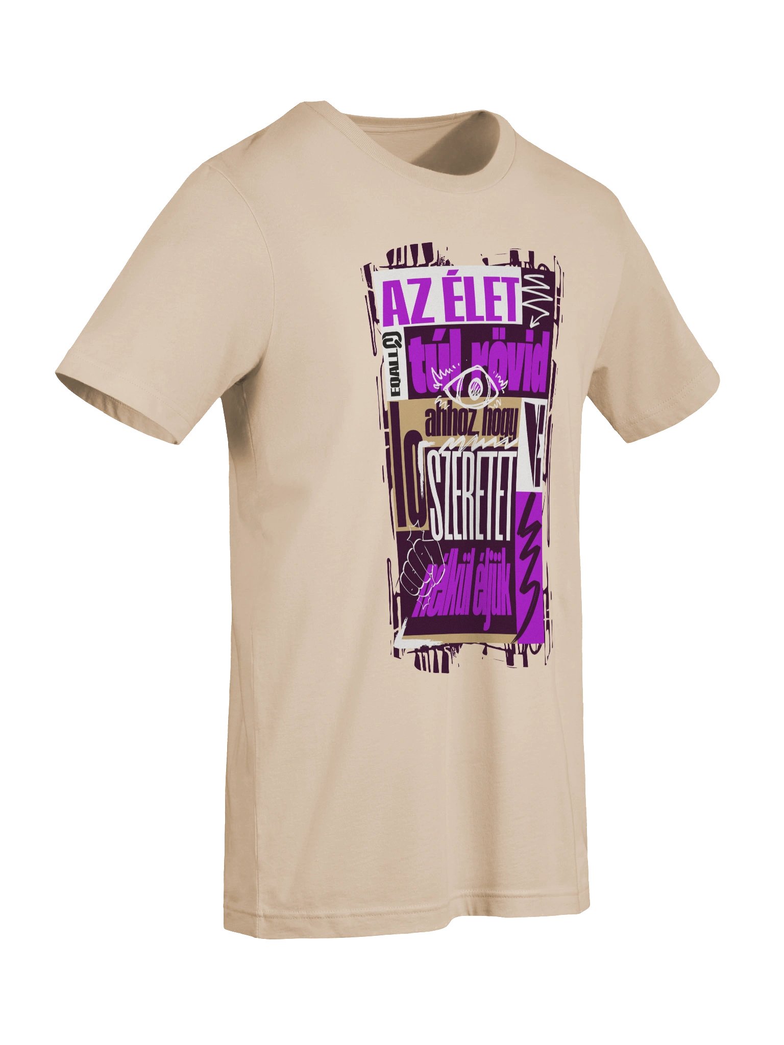 Szeretet? Az élet túl rövid... Bella + Canvas Unisex R3CVR.i Póló_EQALL® Originals_Lila product image (9)