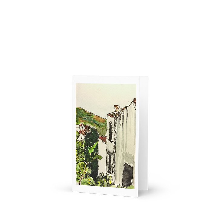 Greek View, Blank Greeting Card (Fathoms Deep Launch) product image (1)