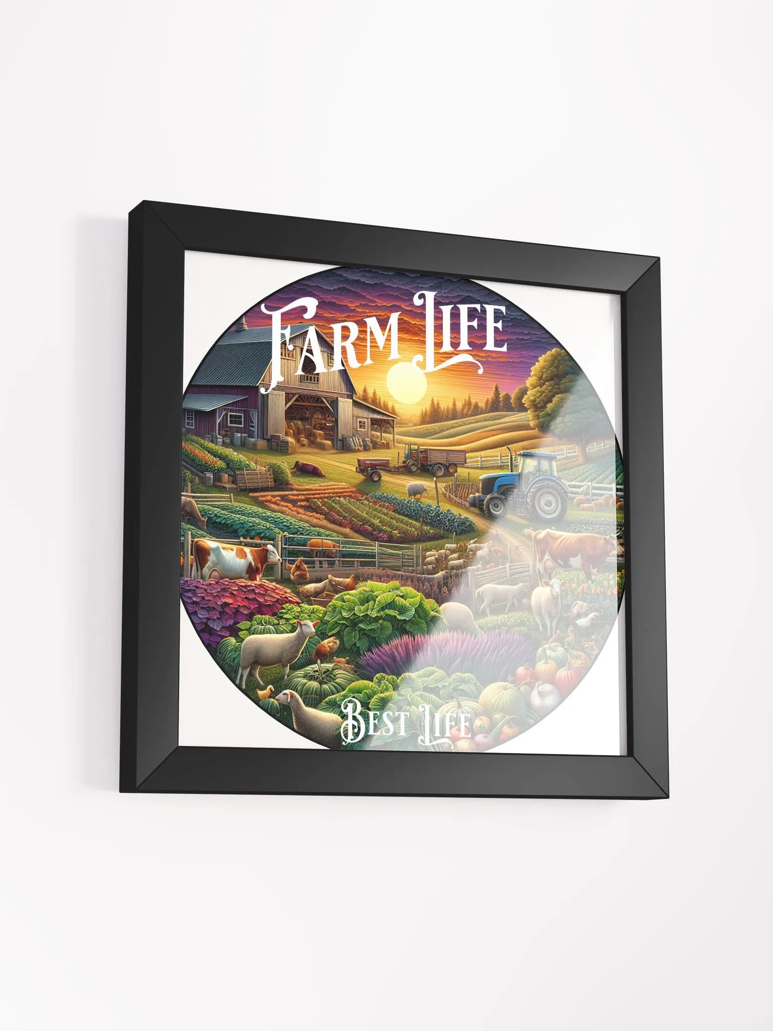 Farm Life, Best Life Framed Square Poster | Celebrate the Simple Joys | A Heartfelt Tribute to Farm Life | Bring the Farm's Warmth Home | Where Joy Meets Nature | Embrace Your Roots product image (3)