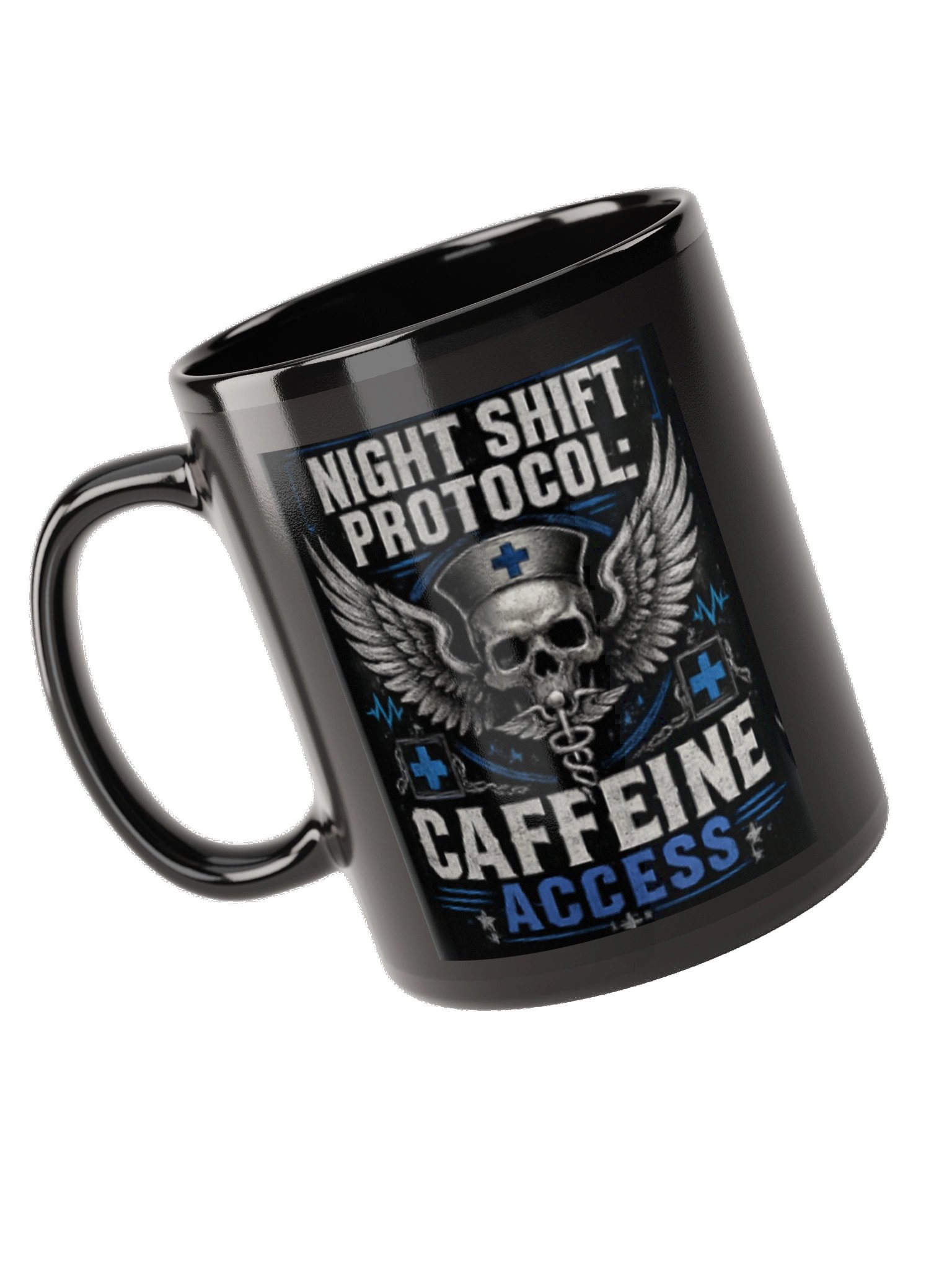 Night Shift Protocol™ Caffeine Access Nurse Coffee Mug | Anime Cat RN Gift | Funny Night Shift Cup product image (3)