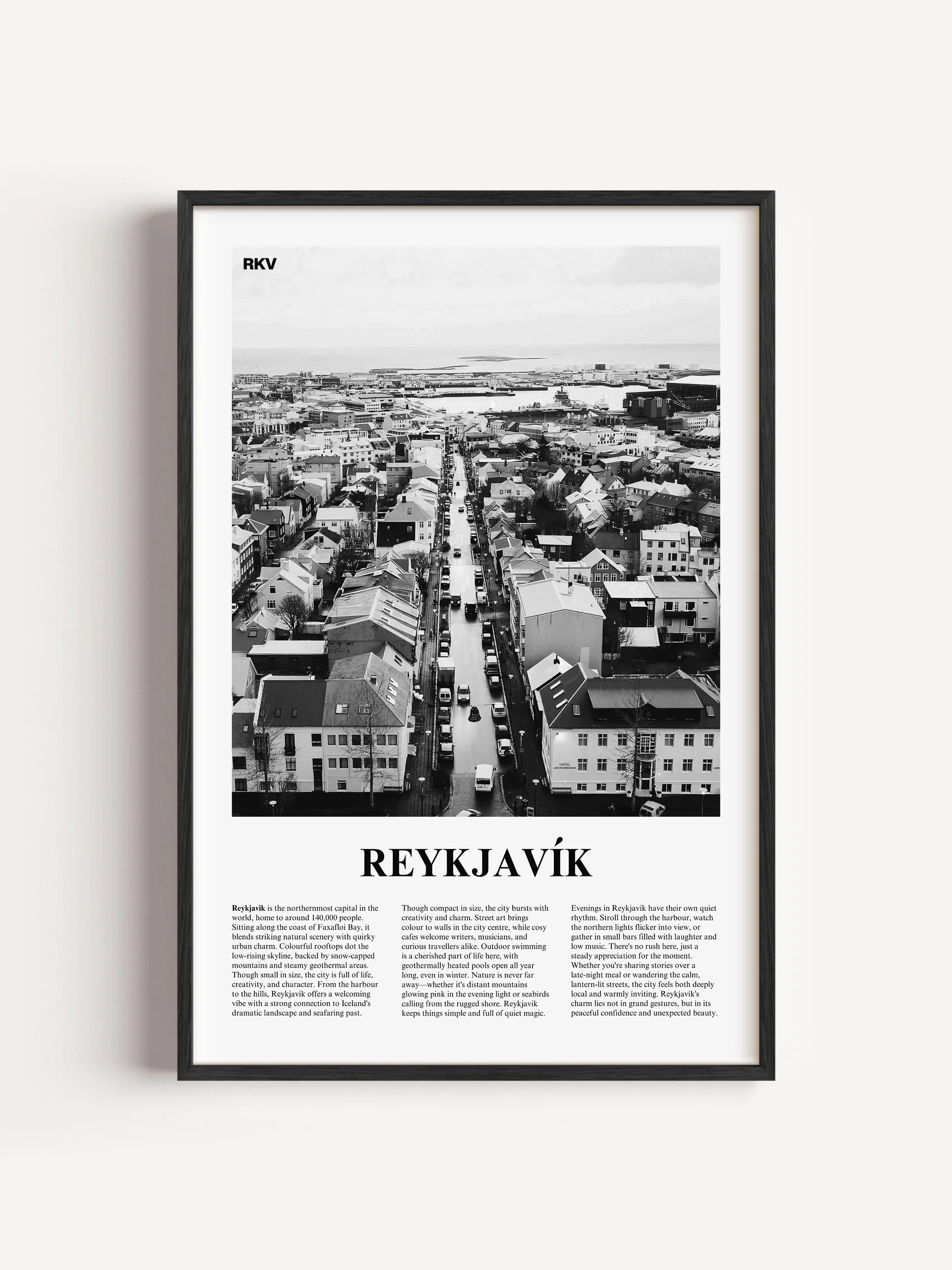 Reykjavik 02 Newspaper Poster | Framed product image (1)