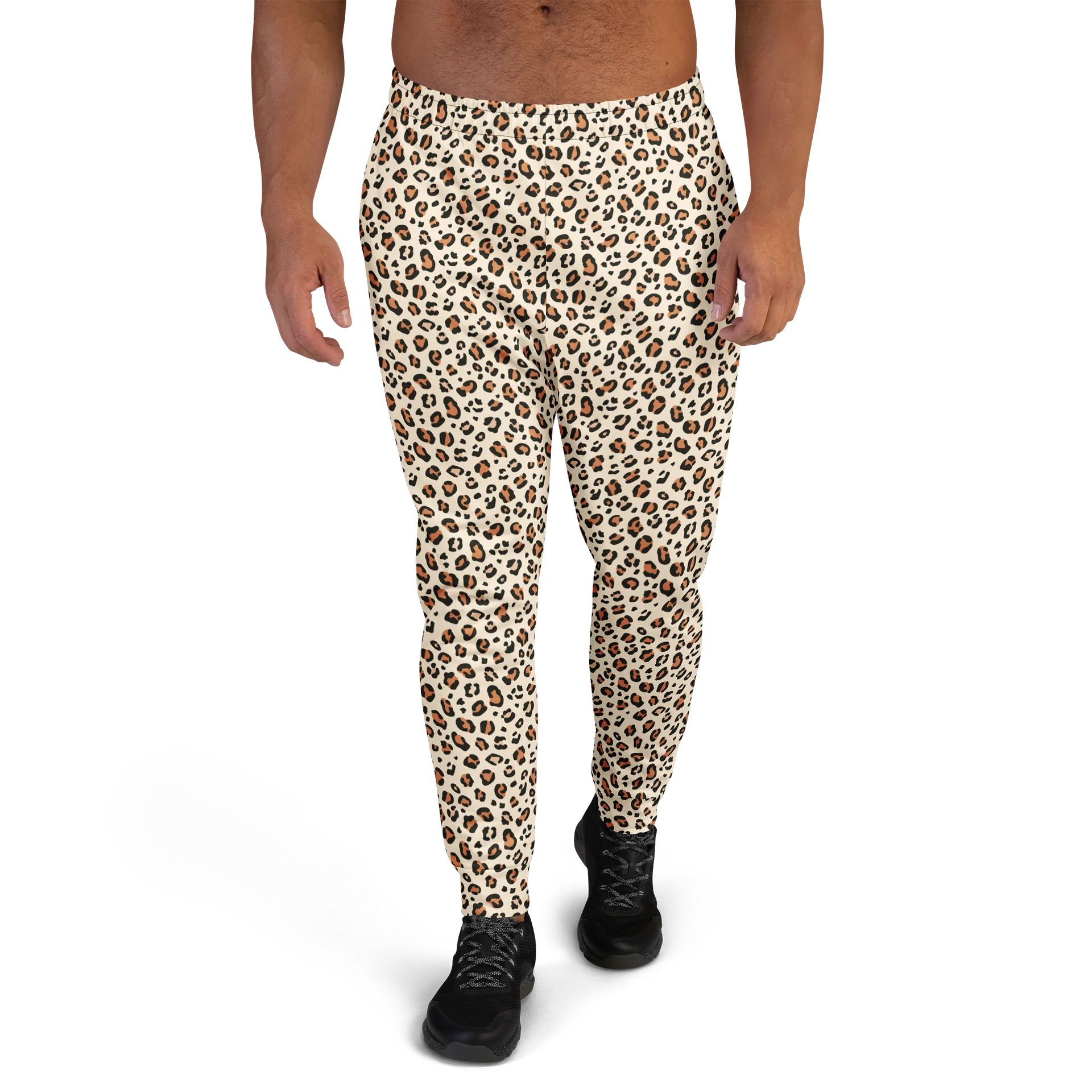 Comfortable Men's Joggers Bold Brown Leopard Print product image (2)