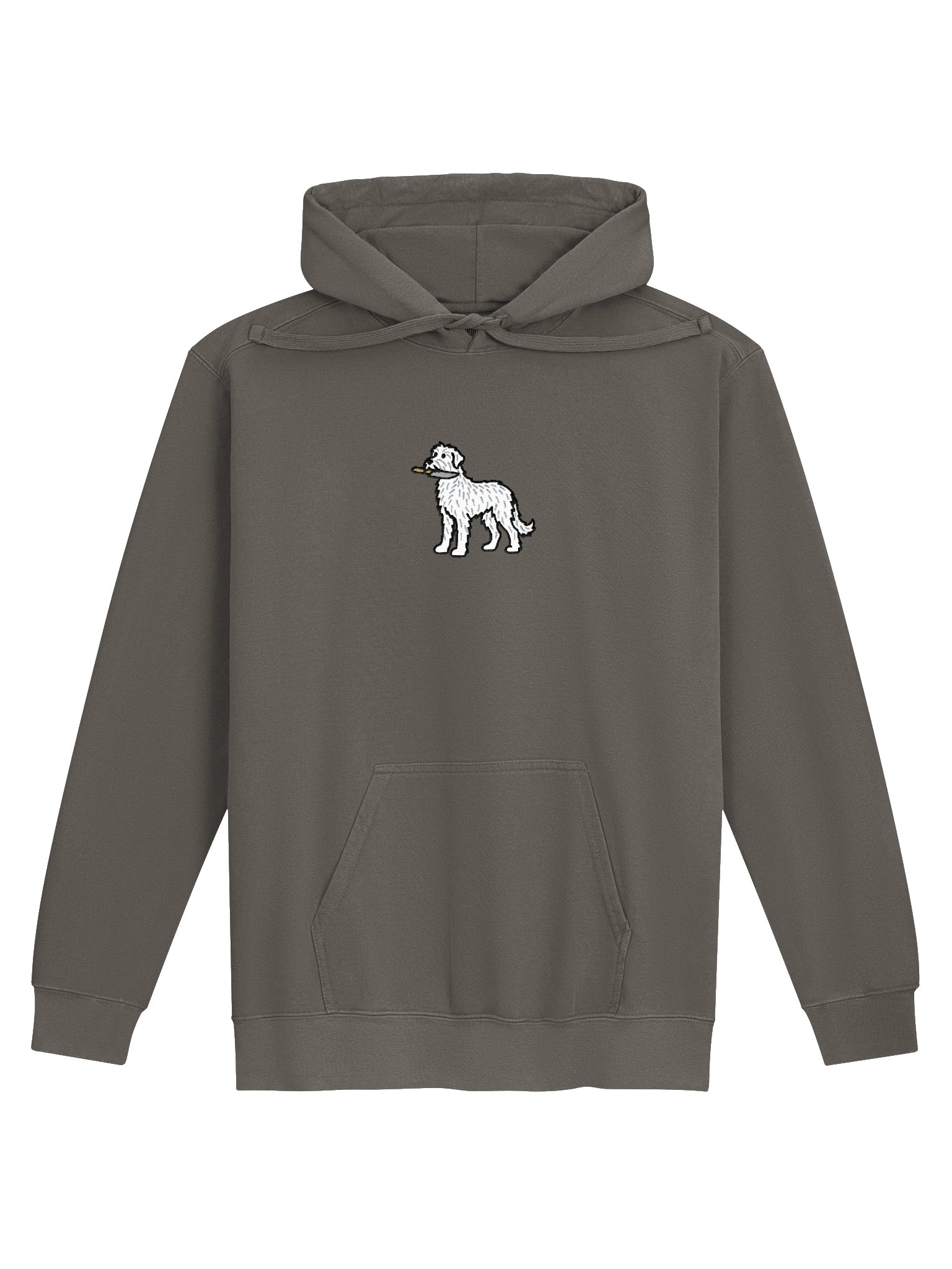 Funny Chibi-Style Irish Wolfhound(White) Embroidered Premium Hoodie product image (4)