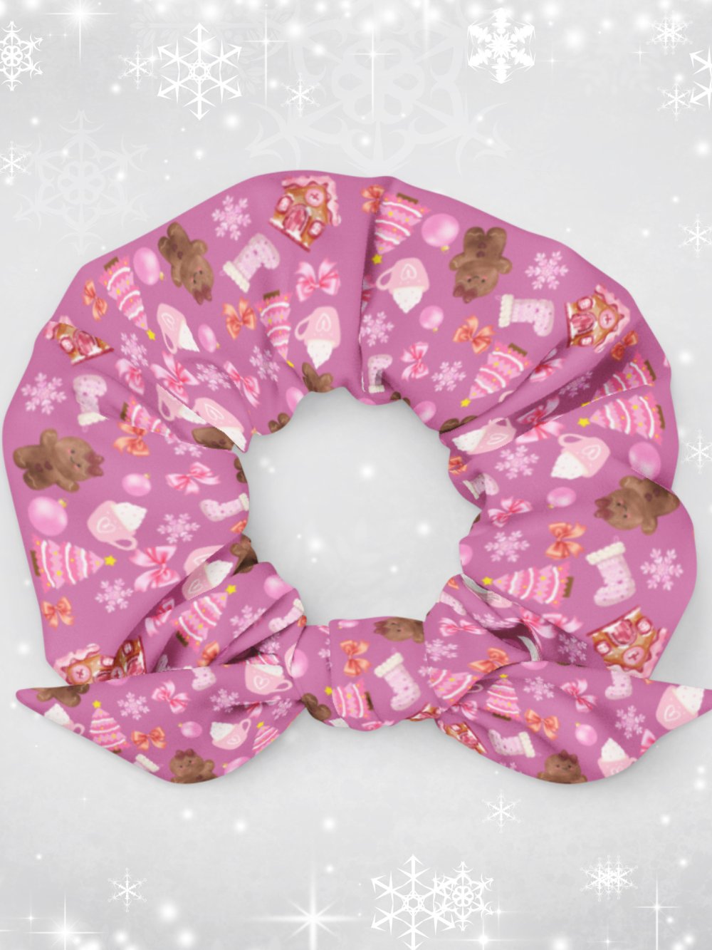 Pink Gingerbread Cookies Scrunchie product image (1)