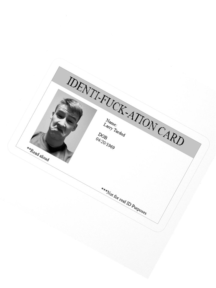 IDENTI-FUCK-ATION CARD STICKER (Larry Tarded) product image (2)