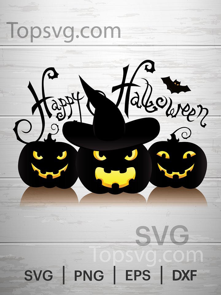 Happy Halloween SVG, Halloween Shirt, Halloween Decor, cricut, vector Silhouette Cut Files, Pumpkin cartoon product image (1)