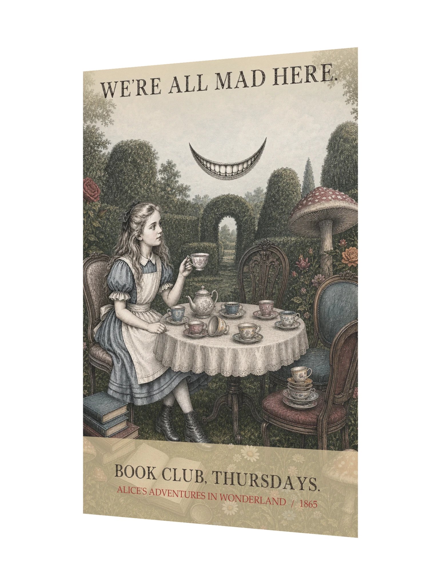 We Re All Mad Here Book Club -- Alices Adventures in Wonderland Art Print product image (11)