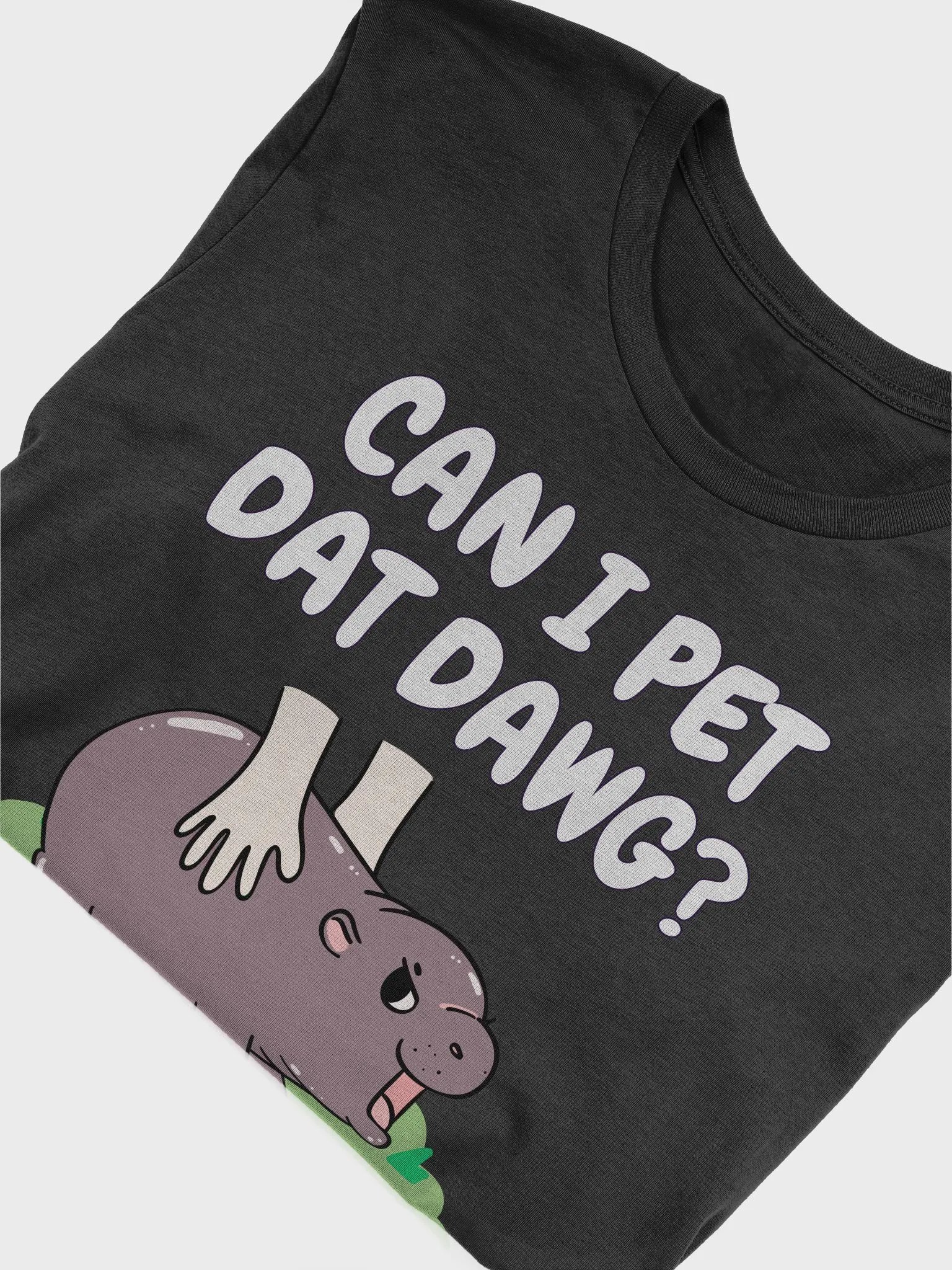 MOODENG'S CAN I PET DAT DAWG? DARK SUPERSOFT T-SHIRT! product image (5)
