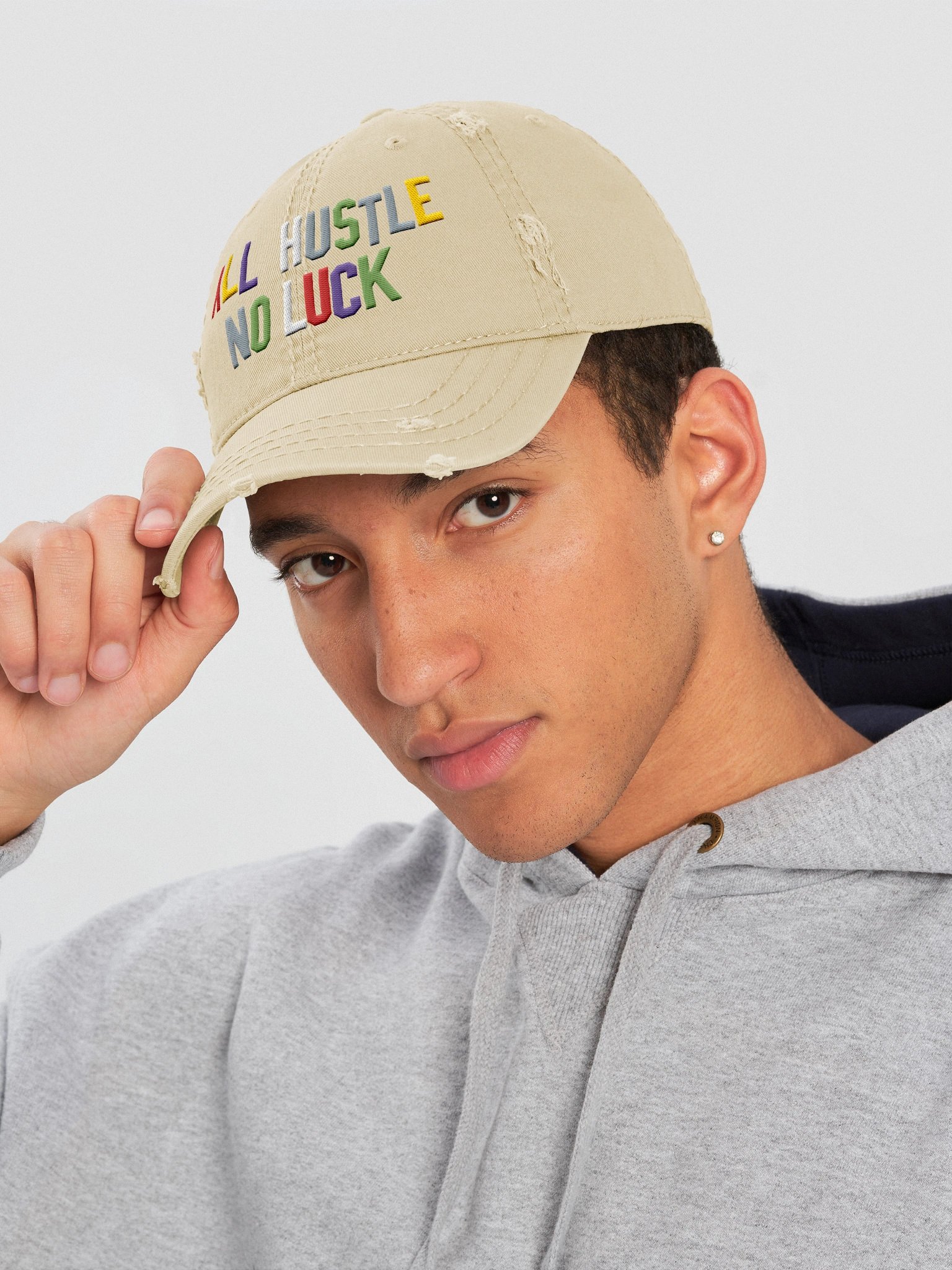 All Hustle No Luck - Distressed Cap product image (14)