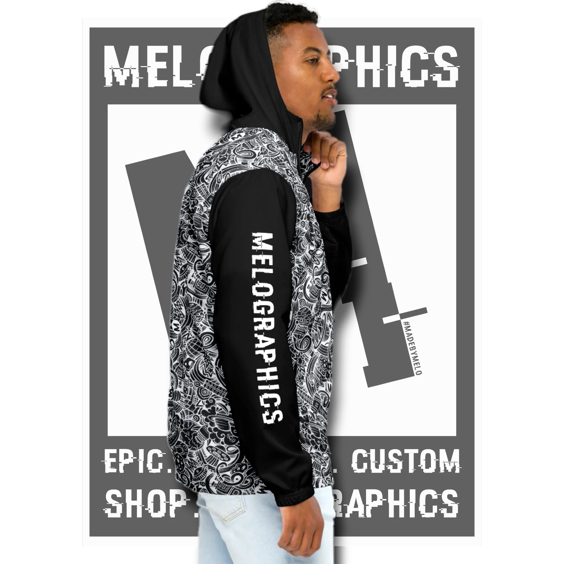 Dark Space Scribble - Ultimate Windbreaker Jacket | #MadeByMELO product image (10)