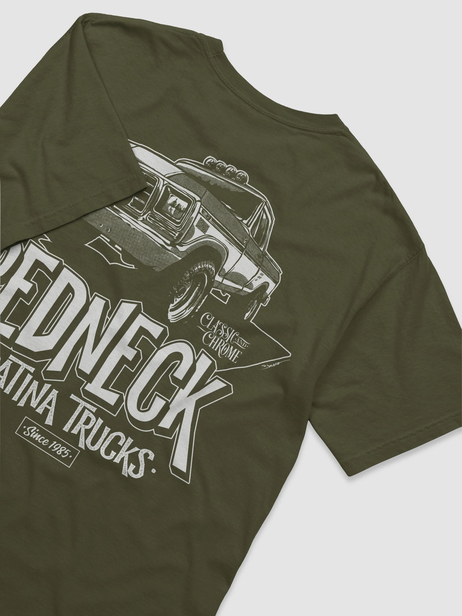 Olive Classic N Chrome Shirt x Redneck back print product image (6)