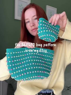 The BEADED bag pattern 🩵 link in bio 🔗#beadedbag #crochet #crochetbag #beads #bagpattern 