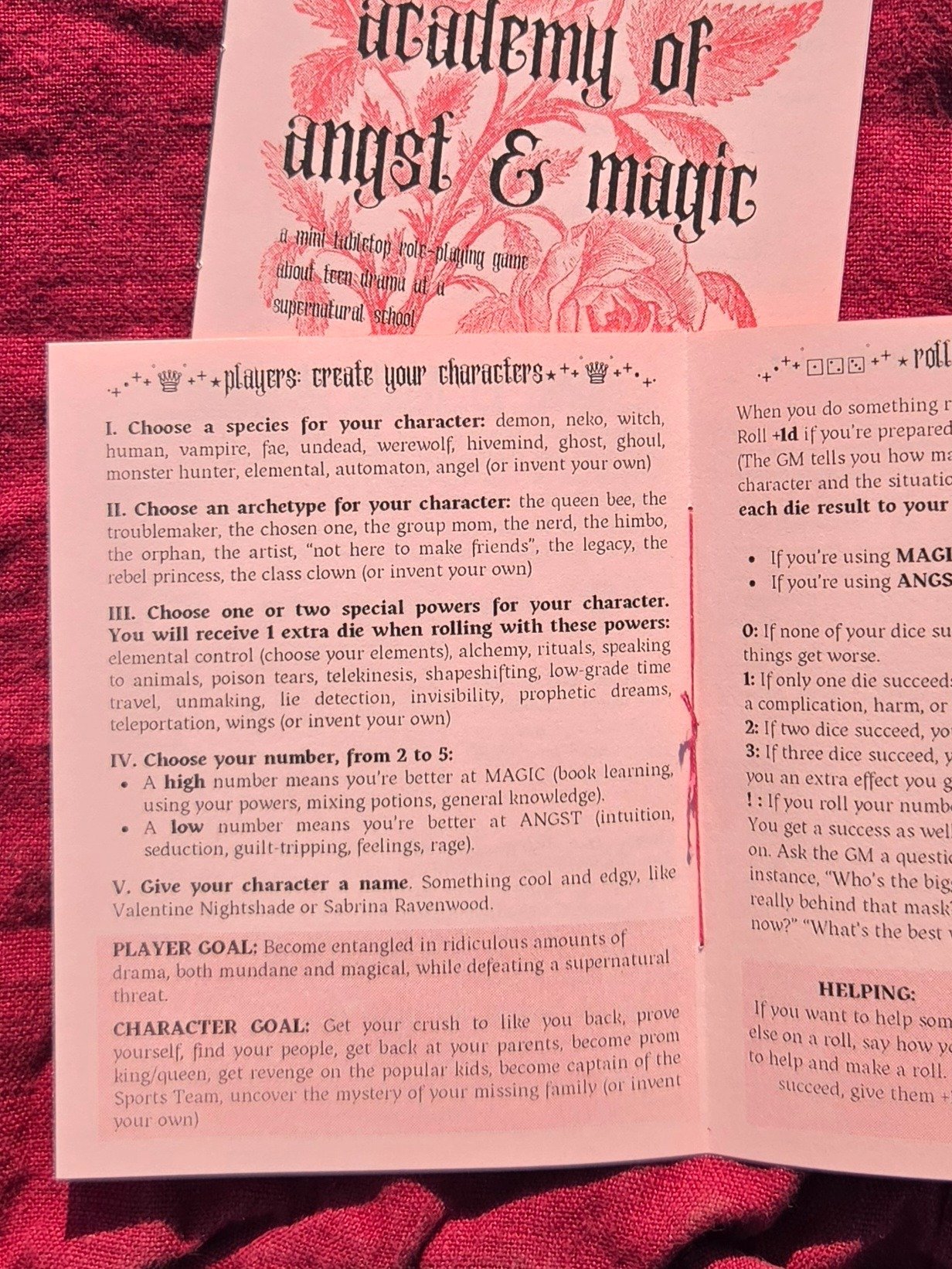 Academy of Angst & Magic Mini TTRPG product image (3)