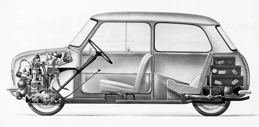 1959 Mini longitudinal section