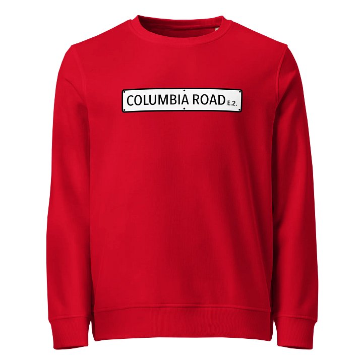 Columbia Road E.2. Unisex Organic Sweatshirt (Red) product image (1)
