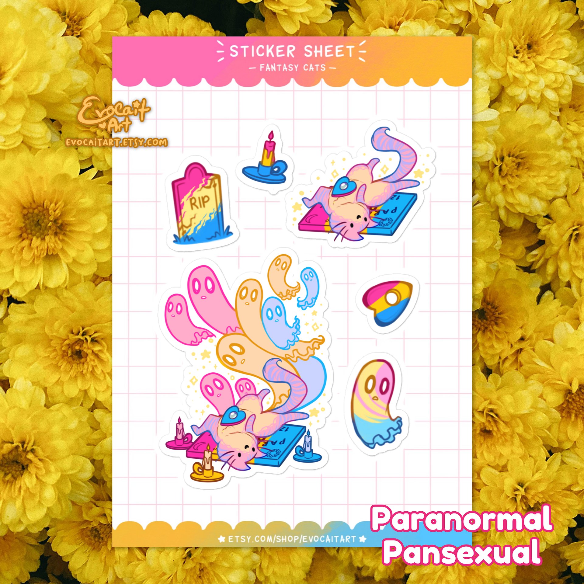 Fantasy Pride Cat Sticker Sheet: Paranormal Pan product image (1)