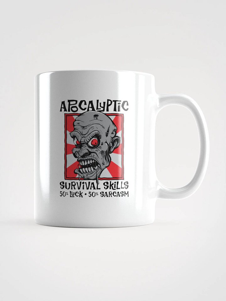 Apocalyptic Survival Skills 50% Luck 50% Sarcasm Funny Zombie Mug product image (1)