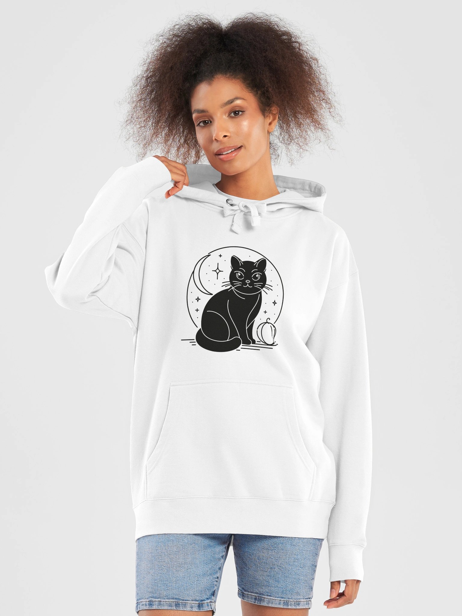 Midnight Cat Graphic Hoodie | IDLAR product image (7)