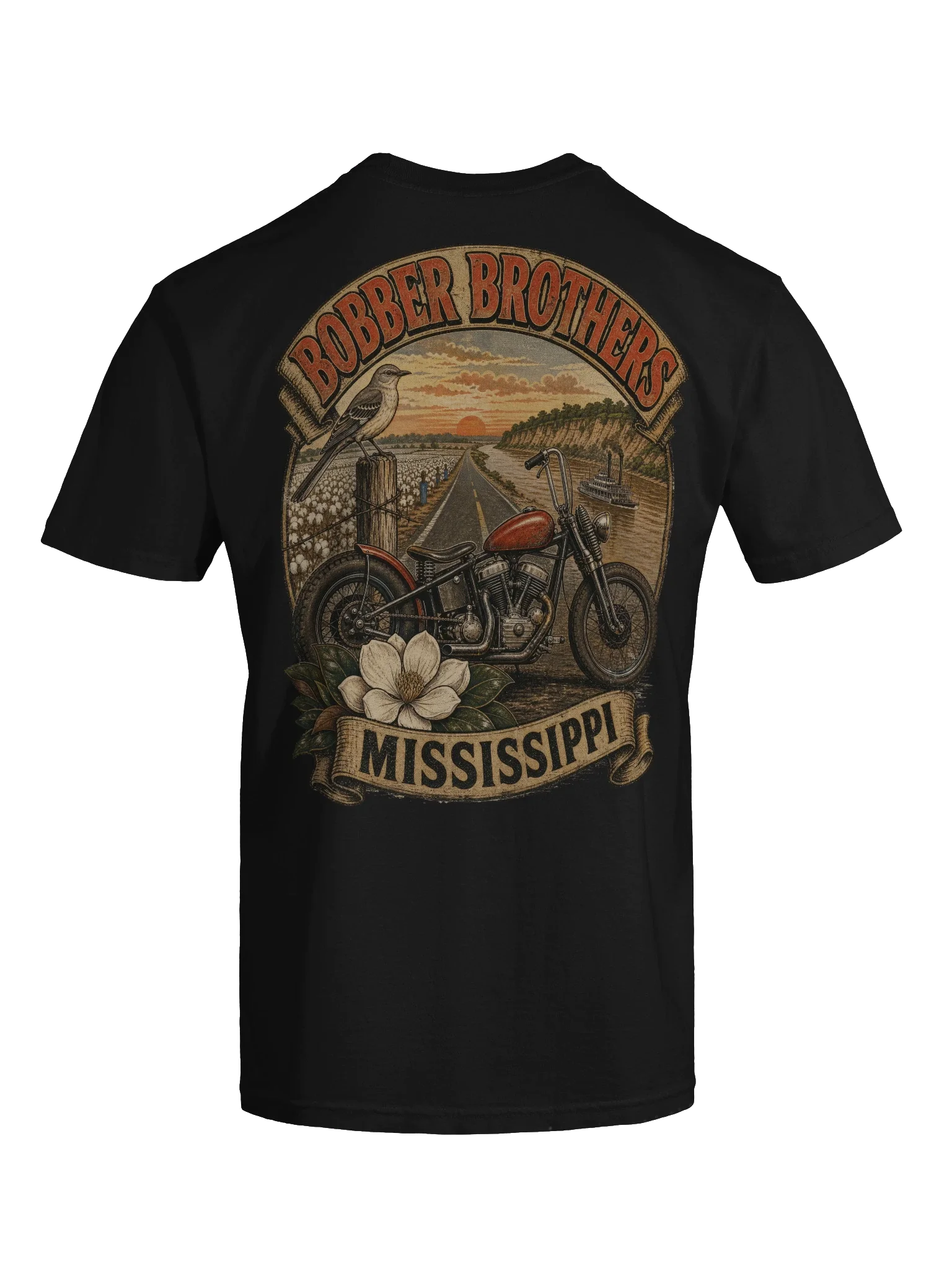 Mississippi motorcycle t-shirt design by Bobber Brothers