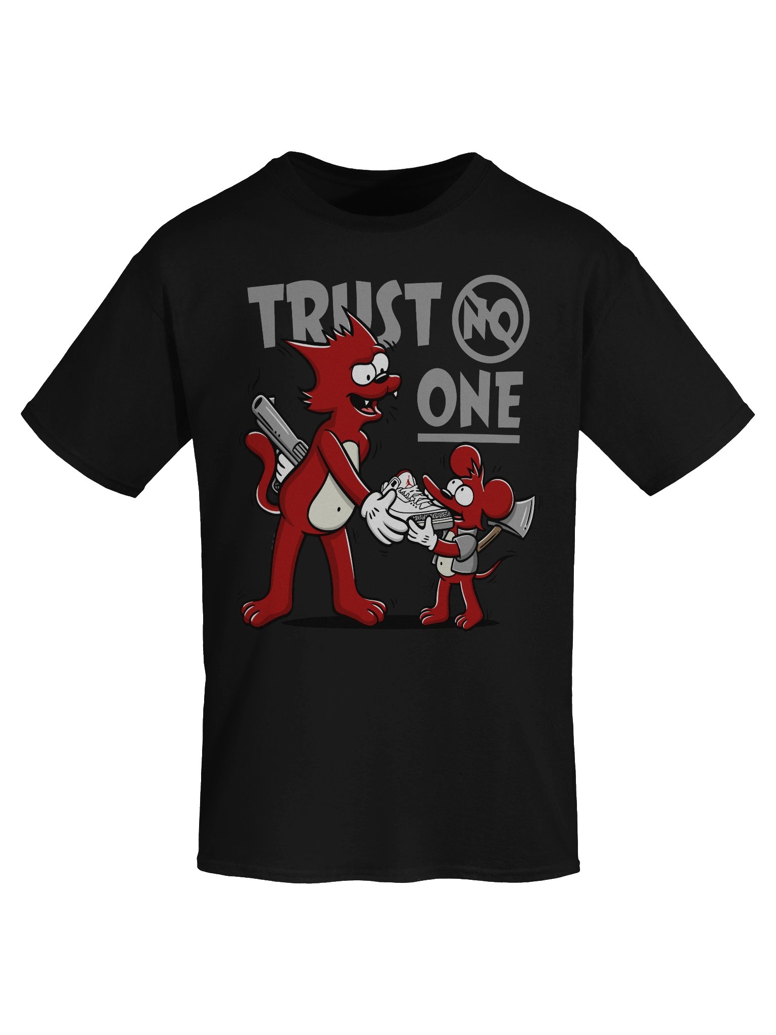 Trust No One Cartoon T-Shirt - Unisex T-Shirt – Premium Printed T-Shirt for Everyday Casual & Streetwear product image (7)