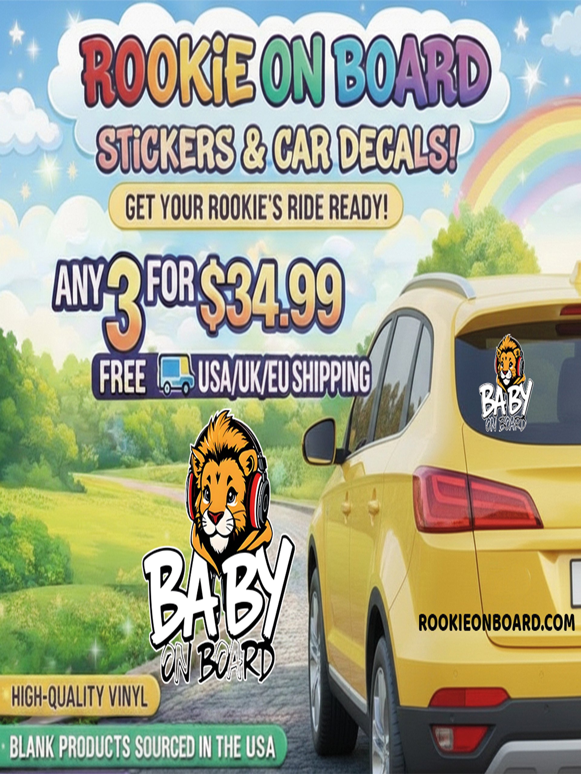 Cool Lion Urban Style Car Decal - 5x5 Premium Vinyl Sticker - Streetwear Inspired Lion with Headphones Graphic for Cars and Jeeps product image (2)