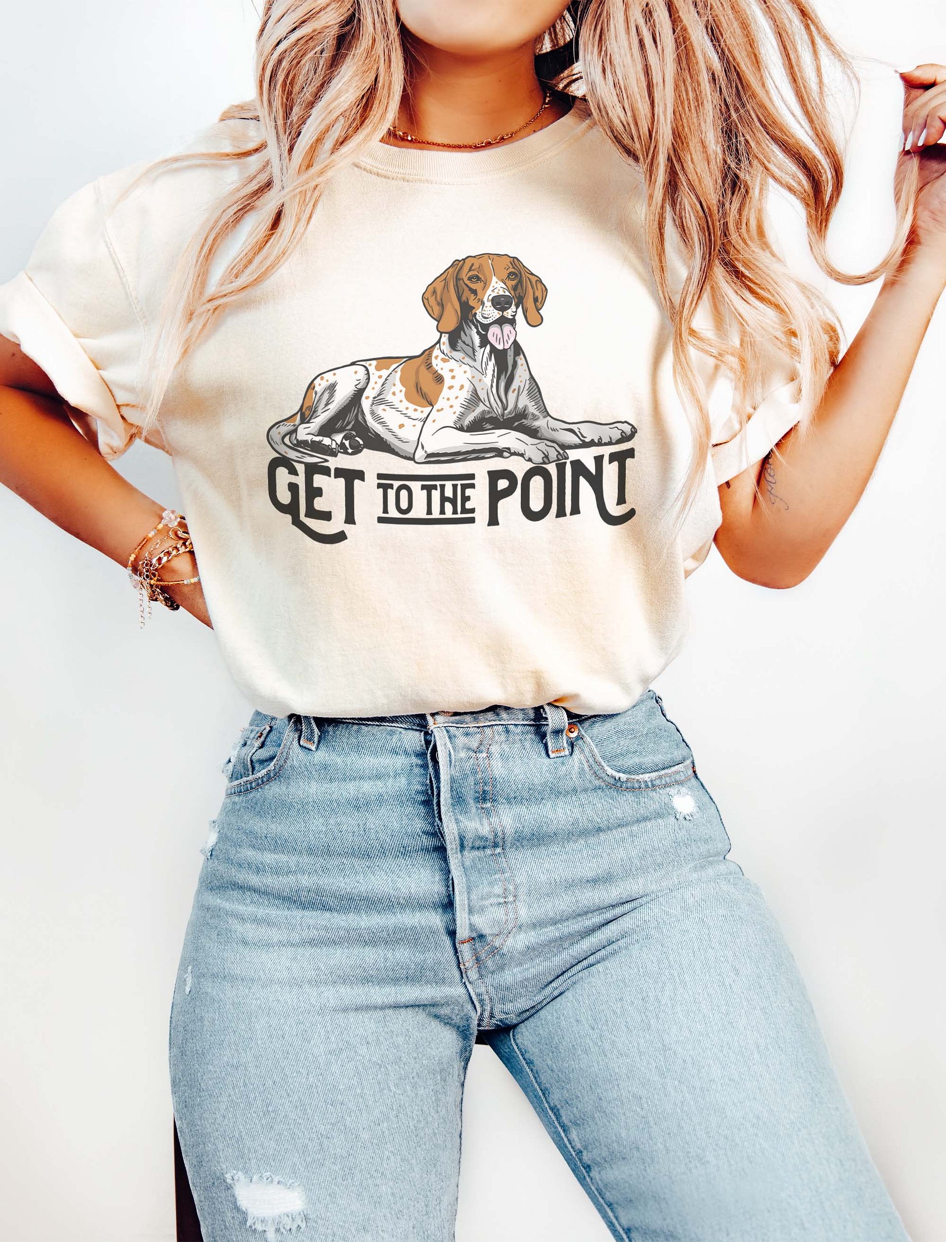 Get to the Point T-Shirt of an English Pointer (Orange) | Funny T-Shirt for Pointer Dog Paw-rents product image (2)
