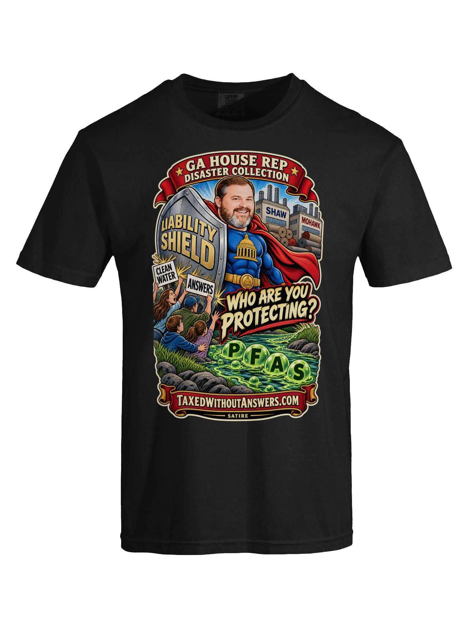 PFAS shirt: “Who Are You Protecting?” — GA House Rep Disaster Collection product image (4)