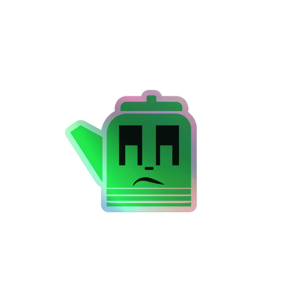 Grumpy Teapot Holographic Sticker Green product image (4)