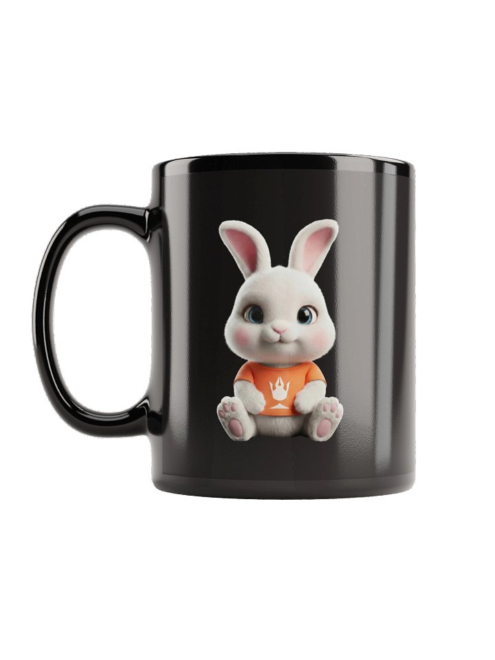 Pixaroma Bunny Mascot Glossy Black Mug product image (1)